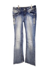 Miss Me Jeans Women s Size 26 Signature Rise Bootcut Embellished Pocket Blue...