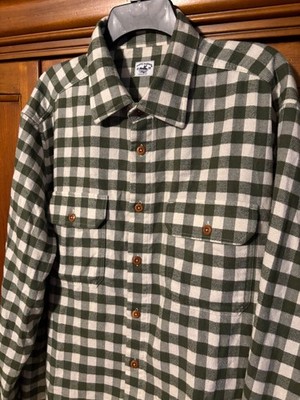Atlantic Rancher Company Shirt Mens XXL Gray Ivory Plaid Cotton Flannel Portugal