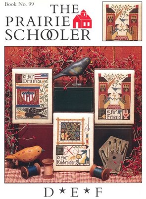 Prairie Schooler D E F 3 Cross Stitch Charts Leaflet No. 99 CARDSTOCK samplers