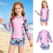 Girls Bathing Suits Party Two Piece Sports Rash Guard Photography Swimwear Kids