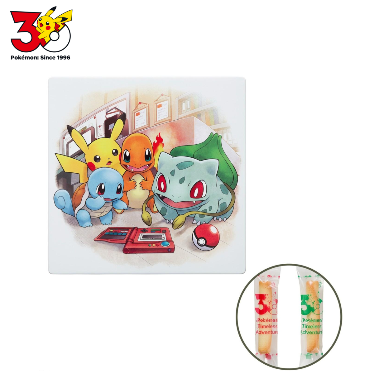 Pokemon Center 30th Anniversary Roll Cookie Tin Timeless Adventure