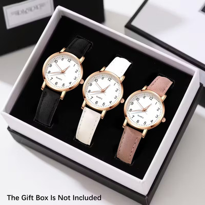 Damen Frauen Uhren Armband Quarz Analog Uhr Lässig Leder Geschenk Mode UK