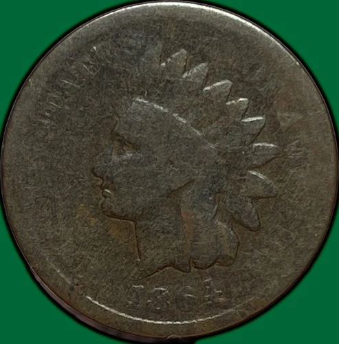 1864-L Indian Head Cent Good G Coin #32270