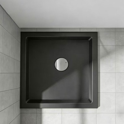 Modern Heavy Duty Shower Pan in Black 36 in.Wx36 in.H Lightweight Shower Base