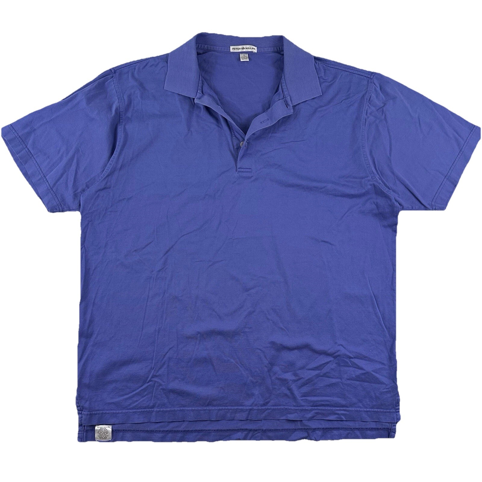 VTG Peter Millar Polo Shirt Mens Large blue Purple Short Sleeve  Cotton Golf