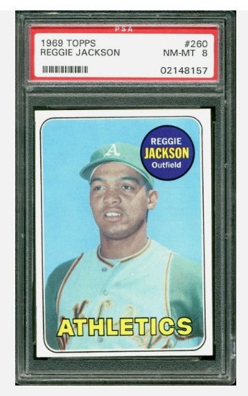 1969 TOPPS Reggie Jackson RC Rookie #260 PSA 8 NM MT