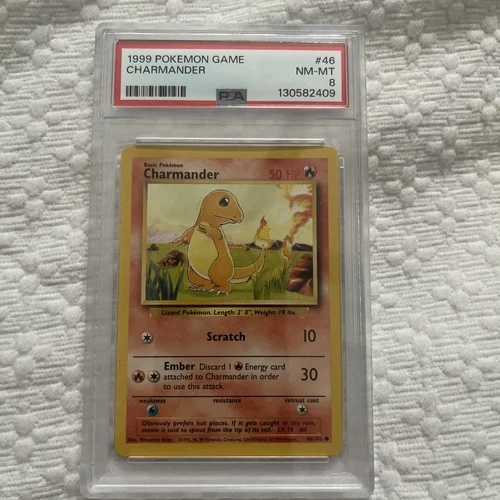 1999 POKEMON GAME BASE SET UNLIMITED #46 CHARMANDER PSA 8