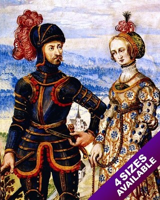 KNIGHT ULRICH KHEVENHÜLLER & LADY ANNA PAINTING AUSTRIA HISTORY ART CANVAS PRIN