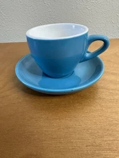 Sweese Porcelain Cappuccino Cup with Saucer 4 Ounce Turquoise NEW