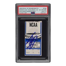 SHAQUILLE SHAQ O'NEAL SIGNED 1990 NCAA MARCH MADNESS DEBUT TICKET STUB PSA 6