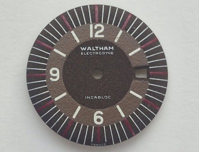 Waltham Electrodyne Dial NOS France R184 vintage LIP Nautic Ski SOMECO skin dive