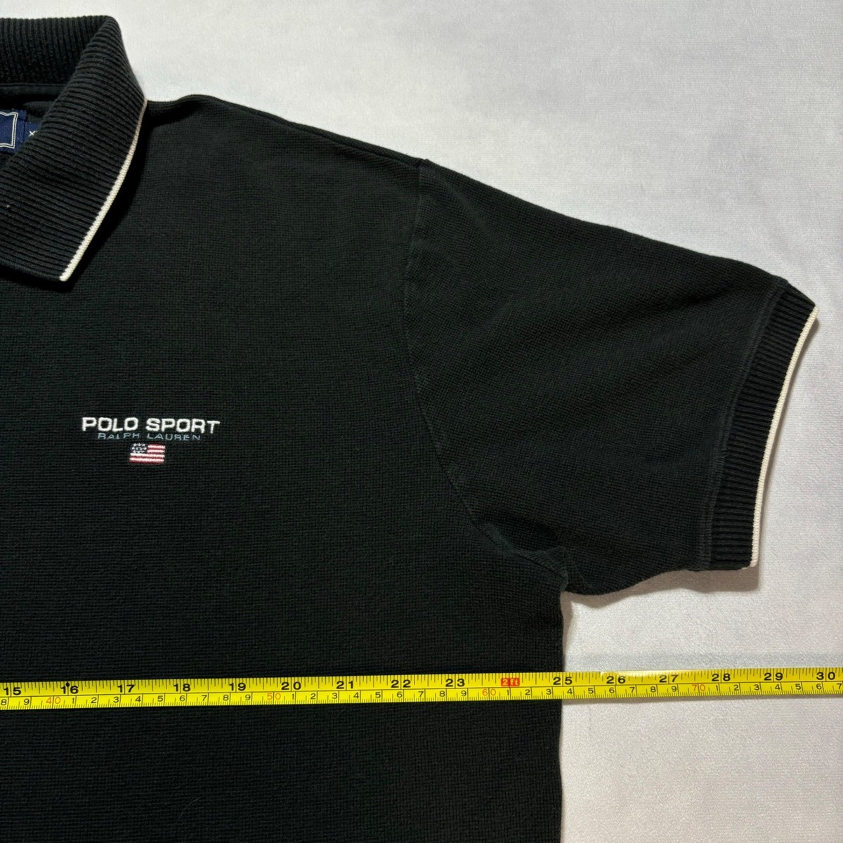 Vintage 90's Polo Sport Ralph Lauren Black Polo Shirt Men's XL