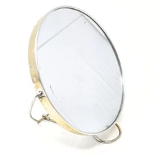 Vanity Travel Barber Shaving Mirror Folding Stand Metal Frame Vtg