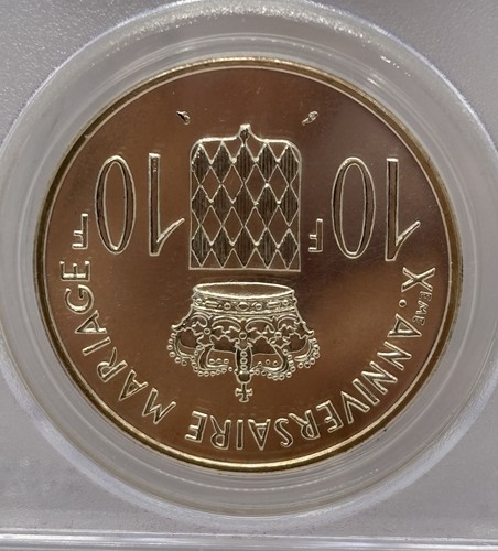 1966 10 Fr PCGS MS64 Monaco Wedding - Picture 4 of 4