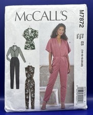 McCall's 7872 Romper Jumpsuit w/Elastic Waist, Pockets Pattern Misses' 14-22