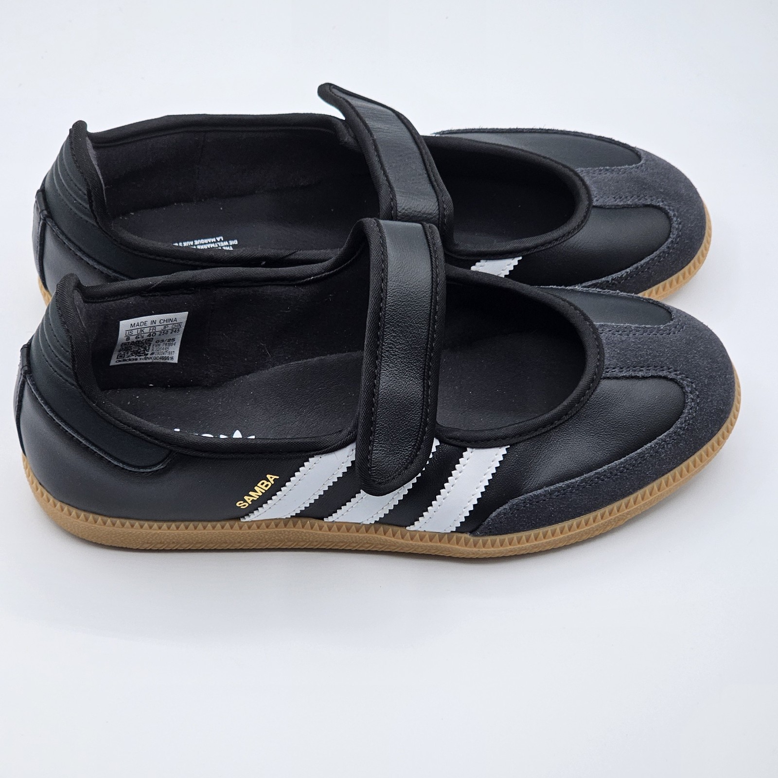 Adidas Samba Jane Women&rsquo;s Size 8 Black White Gum Sole Mary