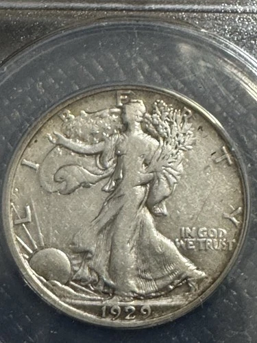 1929-d Walking Liberty Half Dollar, Better Date, ANACS VF Details, Free Shipping
