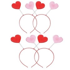4 PCS Heart Headband Heart Shaped Hair Accessory Valentine's Day Party Prop