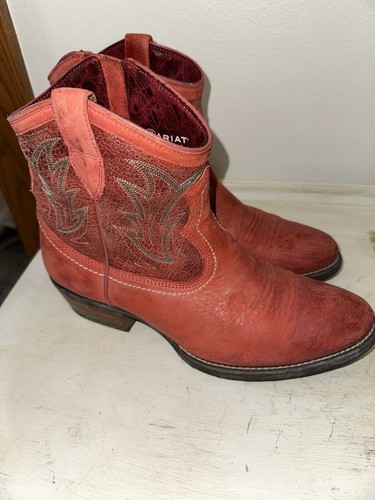 Ariat Unbridled Womens Size 9 Red Ankle Boots 10007967
