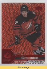 2022 Team Canada Juniors Red Champagne Foilboard Mavrik Bourque #4 READ 4z8
