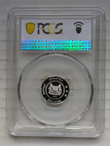 1999 Singapore 10 Cents 92.5% Silver Proof PCGS PR70DCAM 10c KM#100a Top Pop
