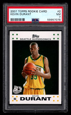 KEVIN DURANT 2007 TOPPS ROOKIE CARD #2 PSA 7 NM 2007-2008 NBA BASKETBALL RC KD '. rookie card picture
