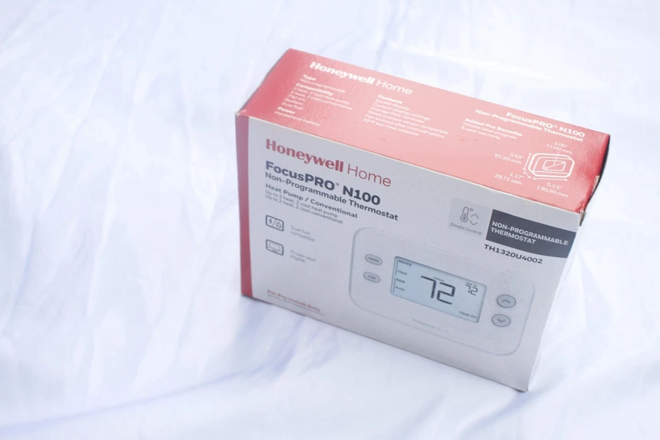 Honeywell FocusPRO N100 Non-Prog Thermostat 3H/2C Heat Pump New Sealed E27 - Image 2 of 4
