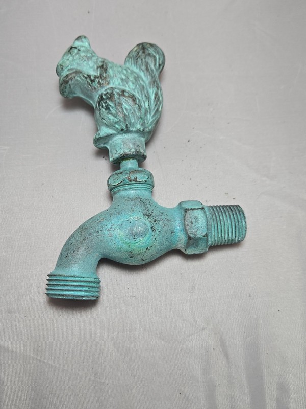 Vintage brass squirrel outdoor spigot nozel faucet garden hose