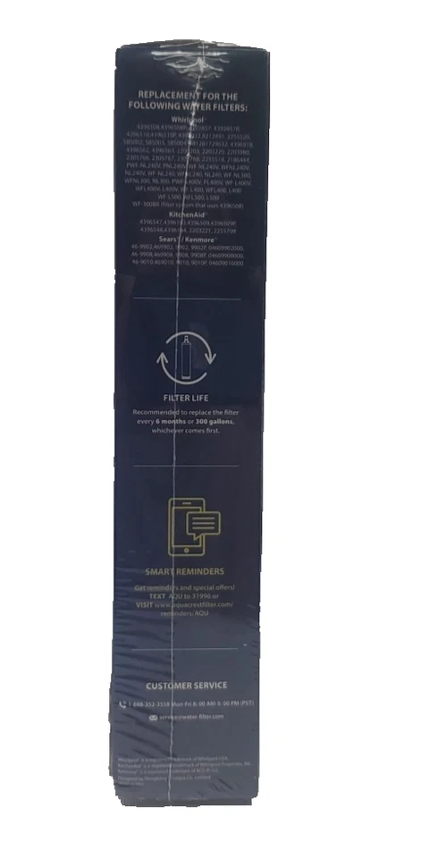 Aqua Crest Refrigerator Water Filter AQF 4396508 Sealed X 3 - Image 2 of 4