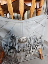 10"T/13"W, VINTAGE LEATHER MEXICO CROSSBODY