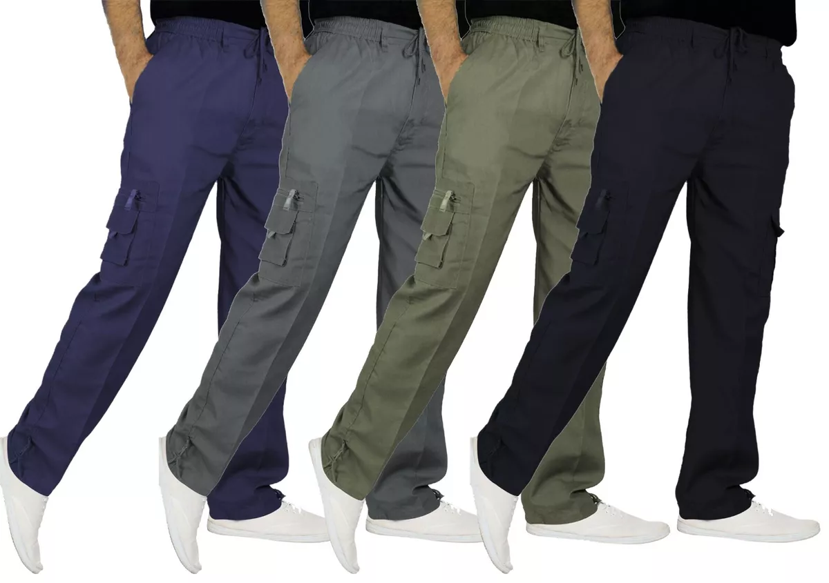 Mens Fully Elasticated Waist Trousers Button or Velcro Fastening  Care  Clothing