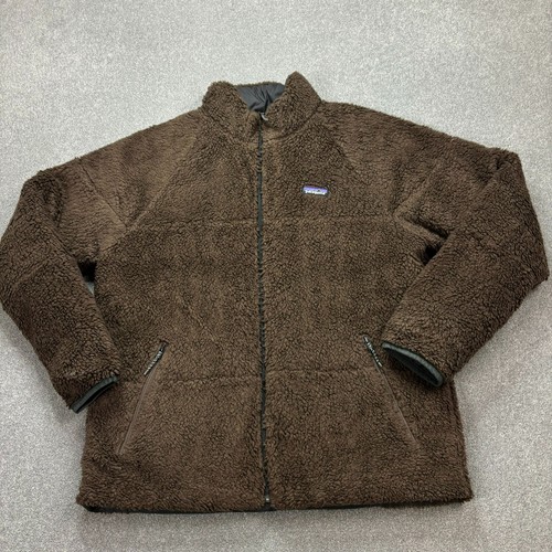 Patagonia Jacket Adult Large Black Reversible Silent Down Fleece Lined Coat Men - Picture 11 of 18