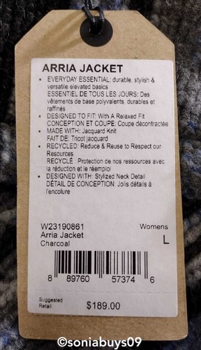 prAna Women's Arria Jacket, Charcoal, Size L - Picture 12 of 12