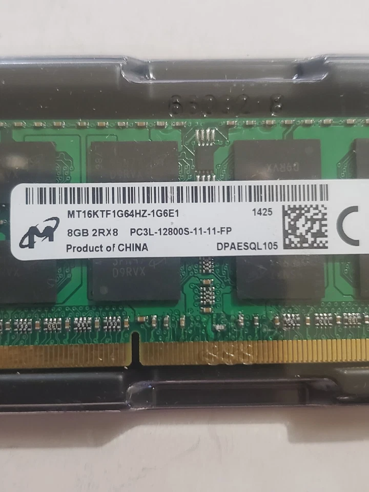 2-CT. Micron 8GB (1 x 8GB) PC3L-12800S-11-11-FP   MT16KTF1G64HZ-1G6E1   CER#411 - Image 2 of 2
