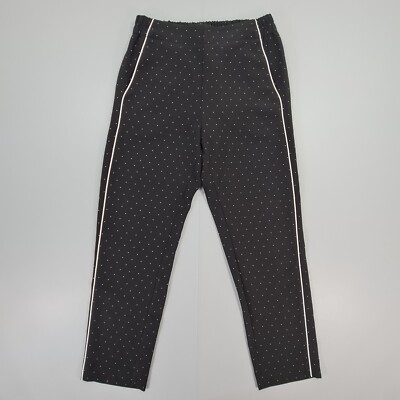 Hugo Boss Damen Hose Schwarz 8 UK Knöchel Elastischer Bund Gepunktet Sanoky