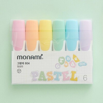 Monami Grande Pstel Textmarker Maker 6 Farben Set