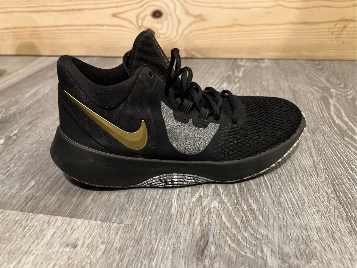 Black and Gold Athletic Nike percision 2 Shoes with Red Accents Ja 2  main image 2