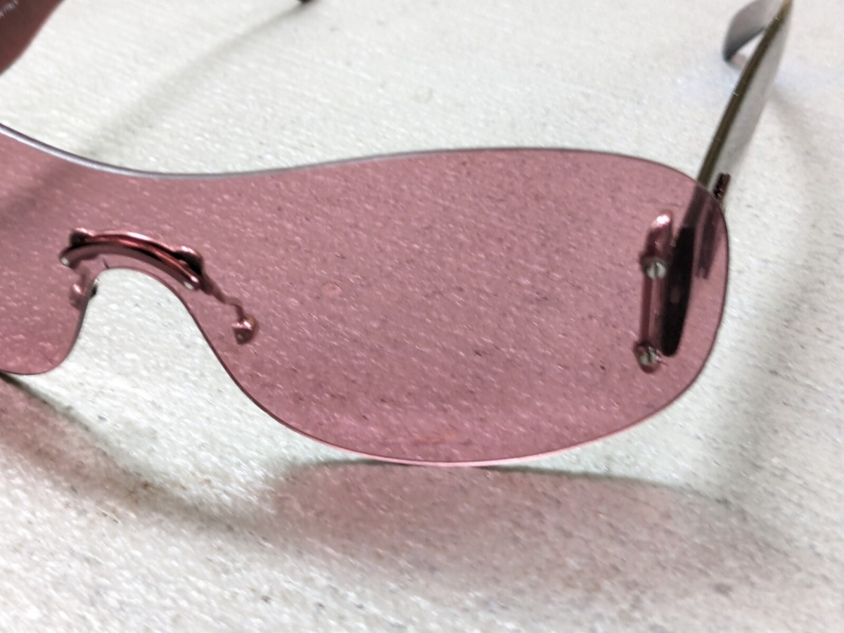 Gucci Sunglasses GG2448/N/S Pink Lenses Shield 69-15 145 Italy Y2K