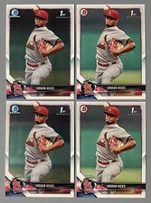 Four 2018 Bowman Jordan Hicks: 2 1st Chrome #BCP-123 & 2 1st Paper BP-123
