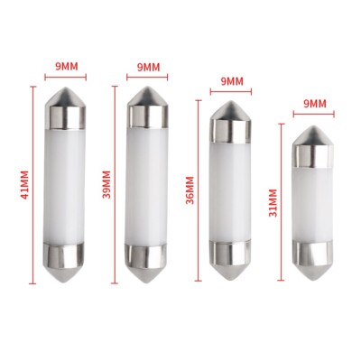 10X 31mm 36mm 39mm 41mm Festoon LED COB 12V License Plate Light Bulb C5W Lamp