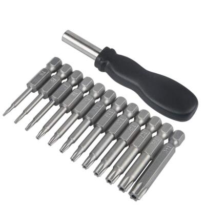 12 Pack Torx Head Screwdriver Bit Set,1/4 inch Hex Shank T5-T40 S2 Steel Secu...