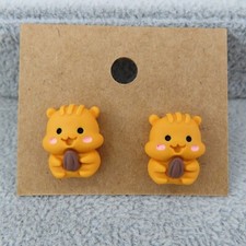 Kawaii Squirrel Stud Earrings Nature Fall Chipmunk Cute Animal Gift For Her New