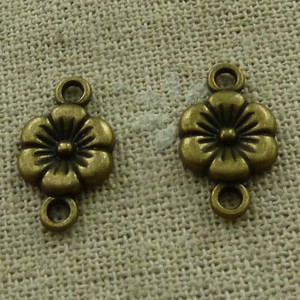 free ship 120 pieces Antique brozne flower connector 17x10mm #3471 free ship 120 pieces Antique brozne flower connector 17x10mm #3471