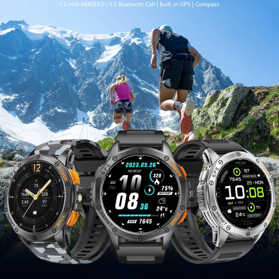 2025 Military Smart Watches (Answer/Make Calls),Built-in GPS With LED Flashlight - Image 3 of 4