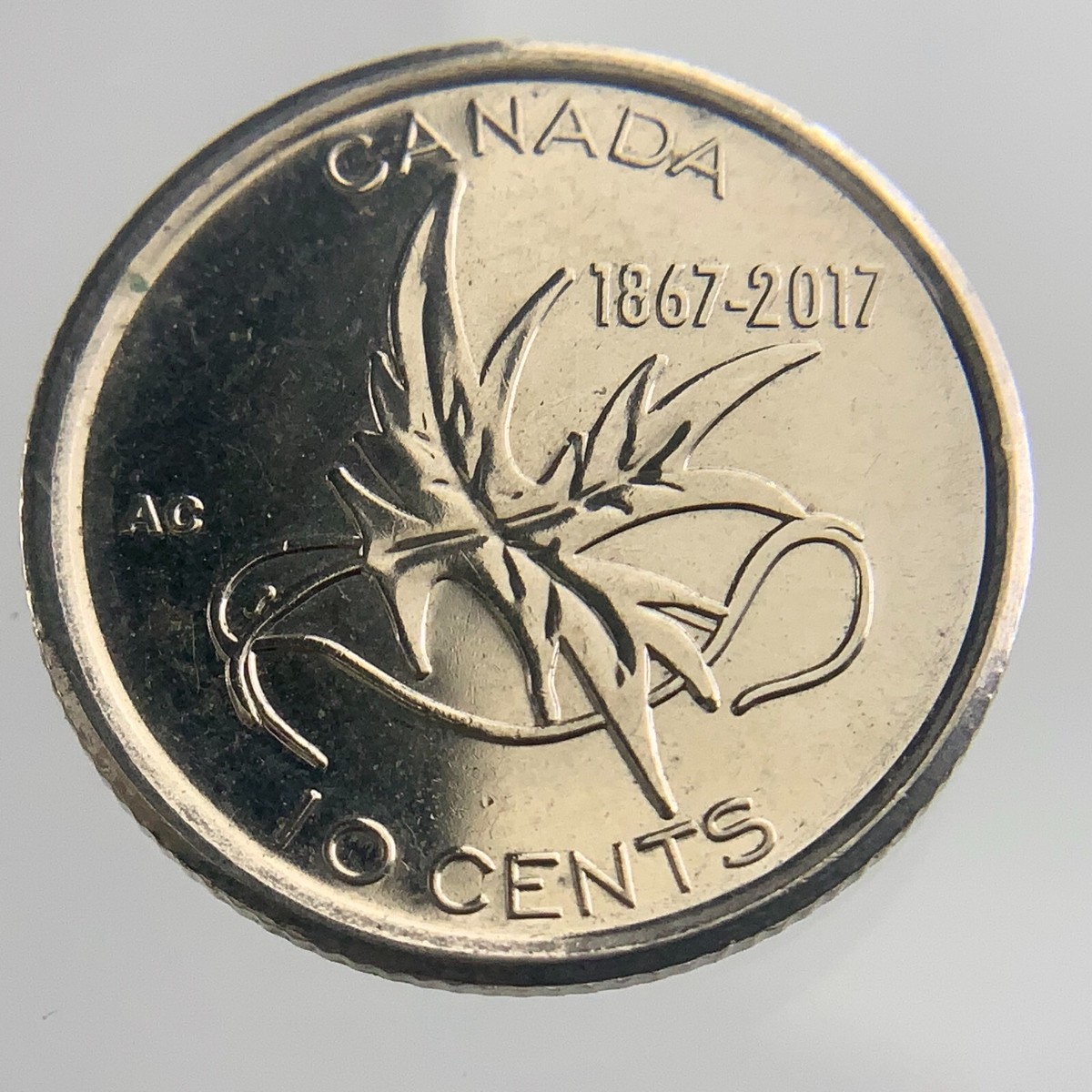 1867-2017 Canada 10 Cents Dime Wings of Peace KM# 2293 Circulated