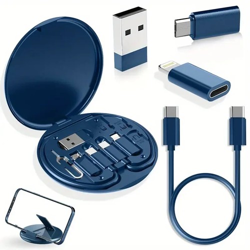 5-in-1 Mini Data Cable Storage Box with Fast Charging Adapter - Free Postage - 第 2/7 張圖片