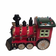 Ceramic Light Up Christmas Tabletop Train 10 Inch Festive Retro Classic Decor