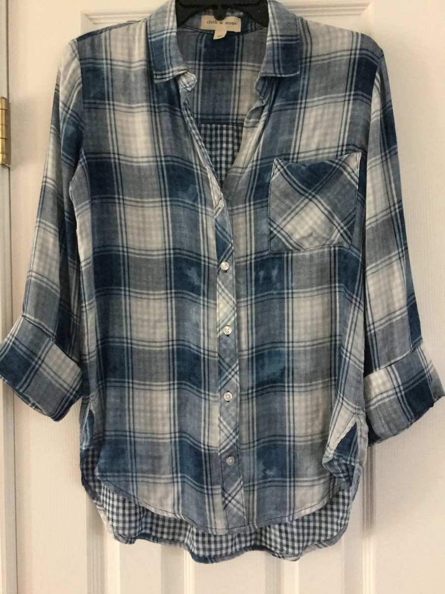 トップス STONE  NEW CLOTH & STONE SzS BUTTON DOWN 3/4 SLEEVE SHIRTH MEDIUM