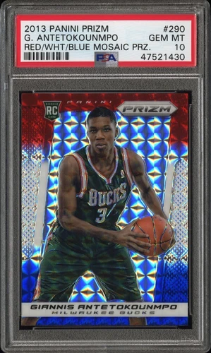 GIANNIS ANTETOKOUNMPO PSA 10 RC 2013 Prizm Red White Blue MOSAIC ROOKIE