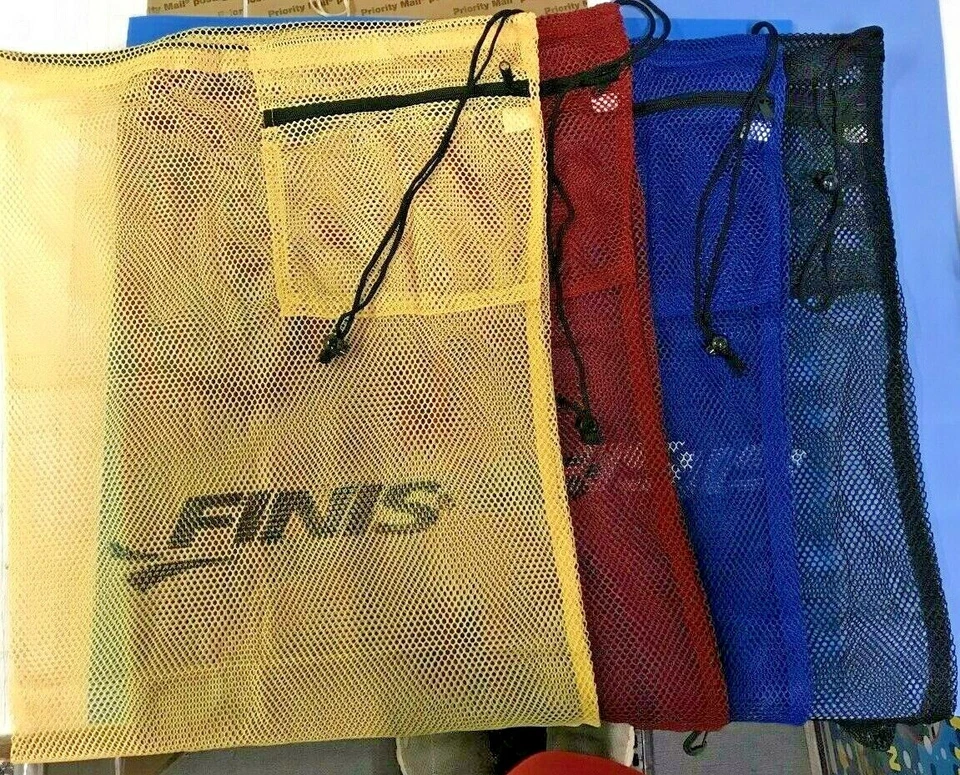 Finis Mesh Gear Bag Swimming Training Waterproof Carry All YELLOW BLUE RED BLACK